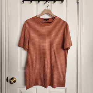 Vince Terracotta Striped Short Sleeve Tee